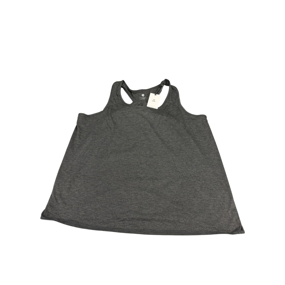 RBX Active Womens 2X Charcoal Gray Heather Criss Cross Back Tank Top NWT